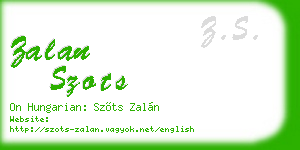 zalan szots business card